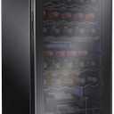 Ivation 33 Bottle Dual Zone Wine Cooler Refrigerator w/Lock | Large Freestanding Wine Cellar For Red, White, Champagne & Sparkling Wine | 41f-64f Digital Temperature Control Fridge Glass Door Black
