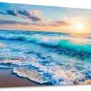 SLYCAY Large Wall Art for Living Room, Ocean Sunset Landscape Canvas Wall Art Prints, Nature Coastal Wall Decor Beach Prints Paintings Dining Room Bathroom Kitchen Artwork 24"X48"