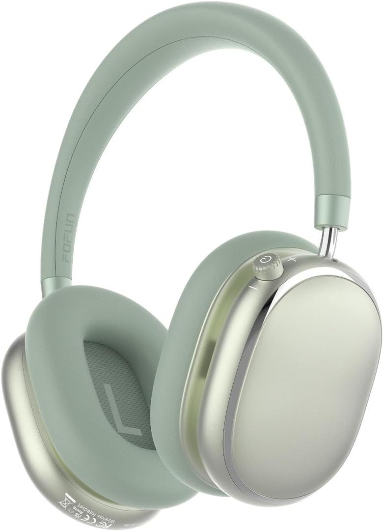 NC95 Hybrid Active Noise Cancelling Headphones with Knob Control, 120H Playtime Over Ear Headphones Wireless Bluetooth 6.0, App Control, Hi-Res Audio, Comfort Fit, Clear Calls for Travel/Workout (Spring Green)