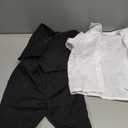 YuanLu 4 Piece Boys' Formal Suit Set with Black Vest Pants White Dress Shirt and Tie, Size 2T