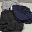 3 Pack Women's Cargo Sweatpants Wide Leg Baggy Elastic Drawstring Pants Casual Athletic Joggers with 4 Pockets (X-Large, Navy Blue, Light Mixed Gray, Black)