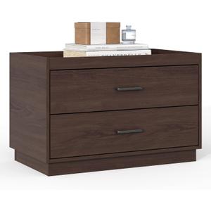 Stackable Storage Drawers, 28" Wide Storage Bins with 2 Drawers for Closet Organizers, Wood Stackable Closet Organizer Modern Large Stackable Storage Units for Living Room Hallway Bedroom, Brown