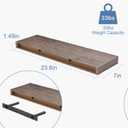 Floating Shelves for Wall, Bathroom Shelves Over Toilet, Wall Shelves & Book Shelf for Room, Hanging Shelf, Modern Wooden Mounted Floating Shelves, 24x7x1.5 in (Smoke Gray, Set of 2)