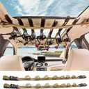 PSKOOK Vehicle Fishing Rod Holder, Fishing Rod Carrier for Car, Fishing Rod Rack 7 Rod Capacity, Heavy Duty Adjustable 33.5-66.9 Inch for SUV/Wagons/Van/Jeep/Truck, No-tool Installation