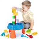 ArtCreativity 2 in 1 Sand and Water Table for Kids - Summer Outdoor Toys with Accessories for Toddlers - Sensory Table for Sand & Water Play - Summer Beach Activity Sandbox Toys for Boys & Girls