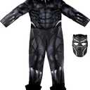 MARVEL Boys Deluxe Black Panther Costume, Kids Superhero Halloween Costume, Child - Officially Licensed (Black), L (12-14)