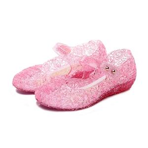 TANDEFLY Princess Girls Sandals Jelly Mary Jane Flats Shoes Dress Up Dance Party Cosplay Shoes for Kids Toddler Pink