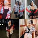 Apragaz 2 pcs Halloween Costume for Women, Dalmatian Shawl with 1920s Red Gloves for Halloween Cosplay Party (One Size)