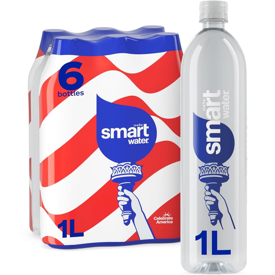 Smartwater Packaged Drinking Water, 33.8 Fl Oz (pack of 6) (EXP 06/22/26)