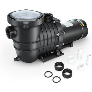 2.0 HP In/Above Ground Swimming Pool Pump, 110V 6600GPH Single Speed Pool Water Pumps lnground Above Ground with Filter Basket