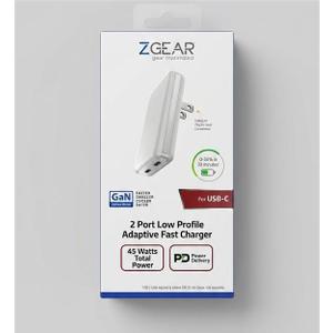 ZGEAR 2 Port Low Profile Adapter Fast Charger