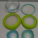 Anchor Hocking TrueSeal Glass Food Storage Container with Airtight Lid 7 Pieces, Green, Single Unit