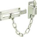 Prime-Line U 11093 Keyed Chain Door Guard, 3-1/4 In., Steel and Diecast Construction, Satin Nickel Plated Finish (Single Pack)
