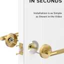Asidrama 4 Pack Passage Champagne Bronze Door Handles, Door Lever with Door Knobs Indoor for Bedroom or Bathroom, Heavy Duty Door Handles Interior with Locks for Left Right Sided Doors