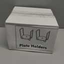 Wisuce Dish Racks for Kitchen Countertop Organizer - Bamboo Plate Holder Adjustable Size | Stainless Steel 304 Portable Handle for Kitchen Drawer Countertop Cupboard Shelf (2*Small, White)