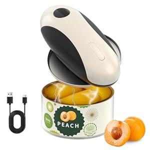CIRCLE JOY Electric Can Opener, One-Touch Automatic Can Opening with Smooth Edges, Food Safety Handheld Battery-Operated Can Opener for Kitchen and Seniors, Black