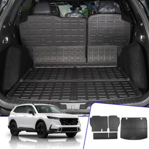 Rongtaod Cargo Mat Compatible with 2023 2024 2025 2026 Honda CRV (Include Hybrid) Cargo Liner Trunk Mat Back Seat Cover Protector Honda CR-V Accessories (Fit Upper Deck, Trunk Mat+Backrest Mats)