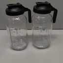 Mason Jar Pitcher Set of 2-64oz (2 Quart) Airtight & Leakproof Glass Pitcher with Lid, Perfect for Storing Breastmilk, Cold Brew, Sun Tea, with Easy-Pour Spout Lid (Black & Black)