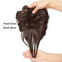 Women Short Human Hair Topper Clip in Top Hairpiece Curly Weave Closure Natural Replacement Hair Piece Wiglet Hairpiece for Thinning Hair 13x14cm Dark Brown 10"