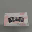 Dark Press on Nails Long Square Fake Nails with 3D Snake Rhinestones Design Purple Gradient Acrylic Nails Flame False Nails Tip Glitter Star Swirl Artificial Nails Glossy Glue on Nails for Women 24Pcs