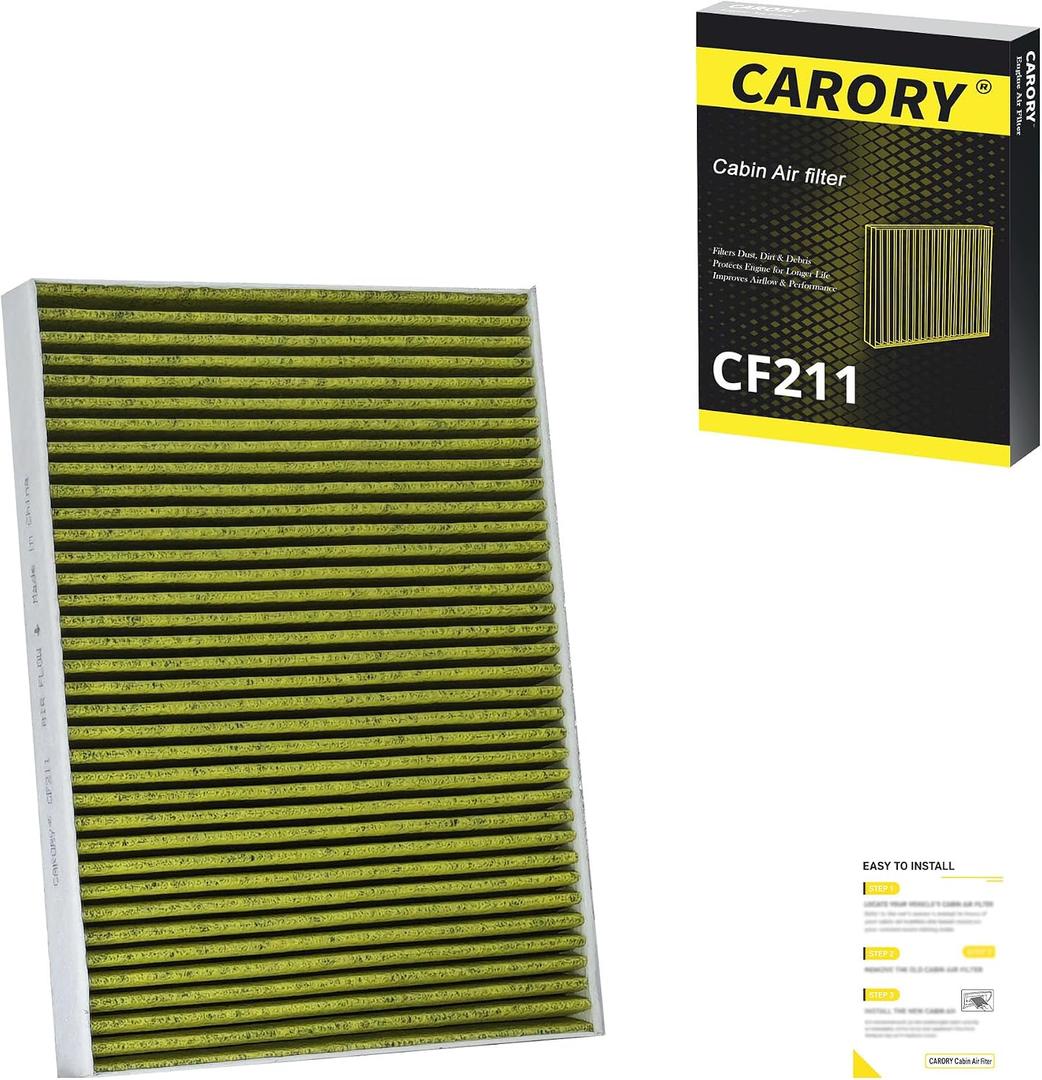 CARORY Cabin Air Filter w/Activated Carbon for Audi Q5 (2018-2025), A4 (2017-2023), RS5 (2018-2025), A5 (2018-2023), A6 (2023), Q7 (2017-2025), S4 (2018-2025), Porsche Cayenne, OE# 4M0-819-439, CF211