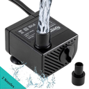 hygger Ultra Quiet 53GPH (200L/H, 3W) Submersible Mini Water Pump Comes with 2 Nozzles, for Aquariums, Fish Tank, Fountain, Hydroponics, Max Lift Height 1.7ft, 120V/60HZ, Power Cord 6ft