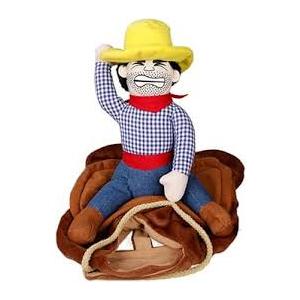 DELIFUR Dog Halloween Costume Funny Dog Cowboy Riding Costume Pet Costume Cat Suit Cowboy Rider Style for Small Medium Large Dogs (Cowboy, Large)