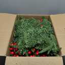Christmas Garland, 9ft Pre-Lit Christmas Garland with Lights, Battery Operated with Pine Cones & Red Berries, Artificial Christmas Greenery for Mantle, Staircase, Doorway, Indoor Outdoor Decorations