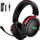 Acer 2.4GHz Wireless Gaming Headsets for PS5, PS4, PC, Switch, Tri-Mode Bluetooth Gaming Headset with Mic, Stereo Sound, 40+Hr Battery, 50mm Drivers - Black