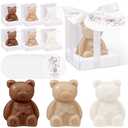 Geosar 36 Pack Wedding Favors Bear Soap Gift with Thank You Cards and Boxes for Baby Shower Decoration Guest Gift Engagement Party Bridal Favors Supplies(White Brown)