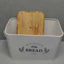Baie Maison Extra Large White Farmhouse Bread Box for Kitchen Countertop - Breadbox Holder Fits 2+ Loaves - Bread Storage Container Bin - Rustic Bread Keeper Vintage Metal Kitchen Decor for Counter