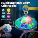 BOBXIN Baby Mobile for Crib, Crib Mobile with Projector and 108 Melodies Music, Crib Toys with Remote Control and Hanging Rattles Rotating,Toy for Newborn and Baby Boy Girl Sleep