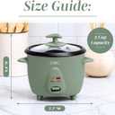 COOK WITH COLOR 6 Cup Rice Cooker 300W - Effortless Cooking and Perfectly, Cooks 3 Cups of Raw Rice for 6 Cups of Cooked Rice, Green