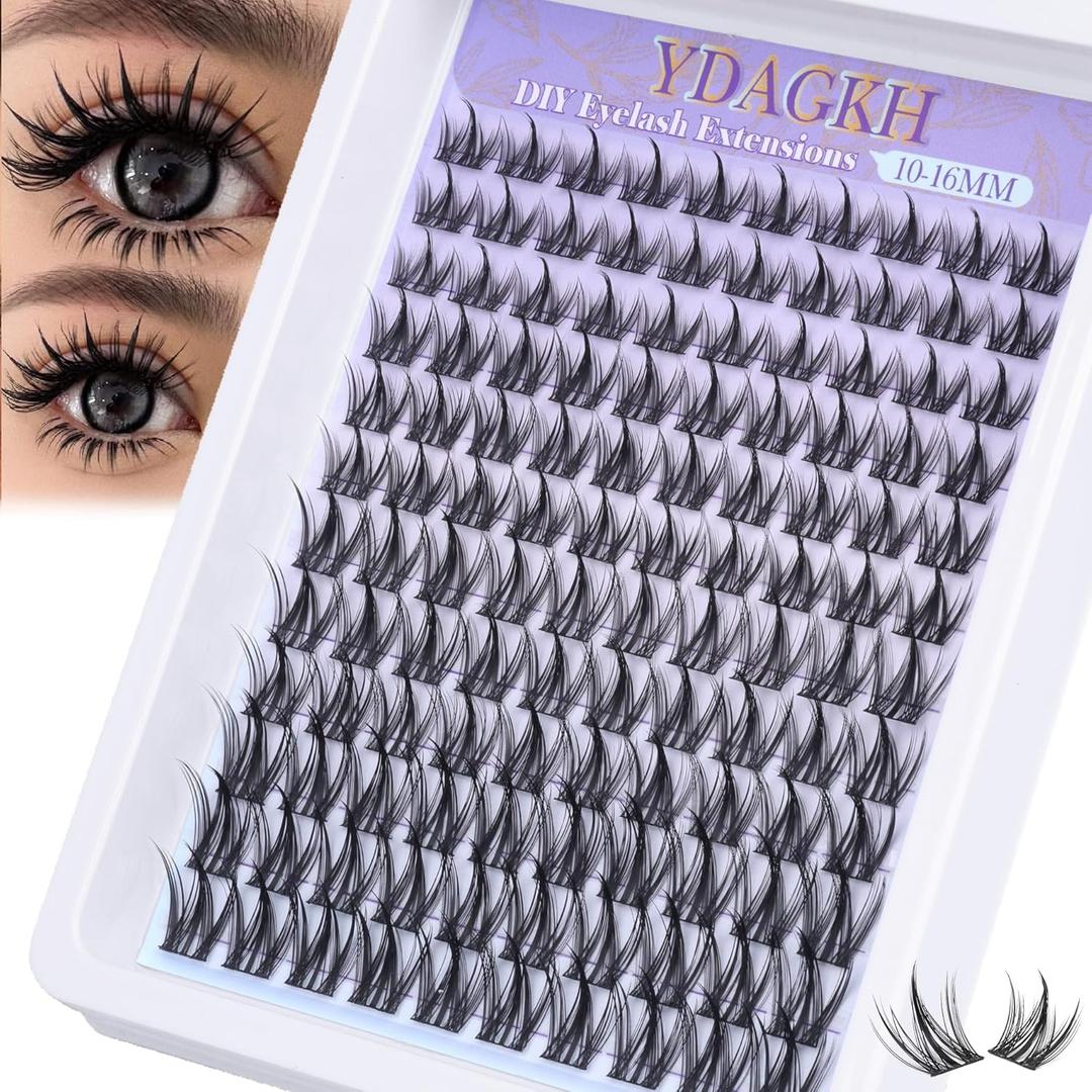 Lash Clusters Manga Eyelash Clusters Spiky Cluster Eyelash Extensions 10-16mm Anime Lash Extension C Curly Cosplay Doll Cluster Eyelashes 120Pcs DIY Individual Cluster Lashes Thin Band