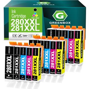 15-Pack PGI-280XXL/CLI-281XXL Ink Cartridges Replacement for Canon 280 281 XXL Ink Cartridges 280XL 281XL for TR8620a TR8620 TS702a TS9520 TS9521C TR8520 TS6220 TS6320 TS8220 Printer