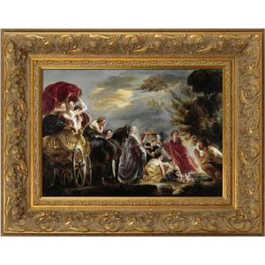 DIY Solid Wood Ornate Frame for 24x36 Elizabeth Paintings, 3.7" Wide Traditional Canvas Frame for Art Lover Housewarming Birthday Wedding Grandparents Teacher Gift, No Glass & Back (Gold)