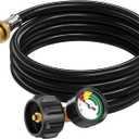 6ft Propane Hose Adapter 1lb to 20lb with Gauge, Propane Tank Adapters 1 lb to 20 lb Converter,5-40lb Propane Tank Hose Adapter for Weber Q Grill/Coleman Stove/Blackstone Griddle/Buddy Heater