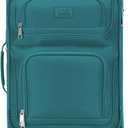 U.S. Traveler Rio Lightweight Softside Rolling Carry-on Suitcase, 4-Wheel Set, Teal, 22"/14"
