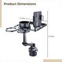 Cup Holder Tray for Car, Car Cup Holder Tray with Phone Stand, Car Table Tray, Detachable 360 Rotation, Ideal for Daily use and Road Trip Dining (1 Food Tray)