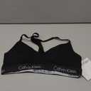 Calvin Klein Women's Motive Cotton Lightly Lined Bralette Bra (Black) S