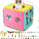 41 Pcs Interactive Cat Toys for Indoor Cats, Kitten Toys with Soft Pillow, Catnip Toys, Chew Rope, Feather Wand, Springs and Balls for Indoor Kittens