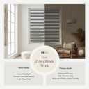 CHICOLOGY Zebra Blinds Cordless, Light Filtering, Grey, 35Wx72H