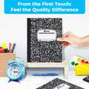Rosmonde 12 Pack Composition Notebook College Ruled Bulk, 200 Pages (100 Sheets), 9-3/4 x 7-1/2, Hard Cover College Ruled Notebook Bulk, Black Marble Composition Notebook College Ruled, Bulk Notebooks