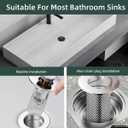 Cumulative Sink Stopper, Cumulative Sink Plug Hair Trap, Pop Up Sink Drain Strainer, Bathroom Sink Plug Hair Catcher, 2 in 1 Universal Bathroom Sink Strainer Stopper for Bathroom Sink (2)