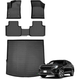ANBINGO Floor Mats & Cargo Liner for VW Atlas Cross Sport 2020 2021 2022 2023 2024 2025 (5 Passenger), SE | SEL | SEL R-Line | SEL Premium R-Line, Volkswagen Waterproof Car Floor Liners Full Set