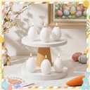 Conelist White 6-Pack Easter Egg Candles with Egg Cartons,Faux Chicken Eggs Candle for DIY Spring Displays Easter Party Decorations Home Supplies House Warming Gifts (Classic)