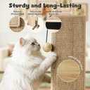 Wooden Couch Corner Cat Scratcher with Sisal Scratching Mat, Couch Cat Scratch Protector with Adjustable Buckles, Couch Corner Protectors for Cats, Cat Scratch Furniture Protector for Sofa