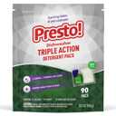 Amazon Brand - Presto! Triple Action Dishwasher Pacs, Fresh Scent, 90 Count (90 Count (Pack of 1))