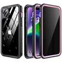 AMILIFECASES for iPhone 14 Plus Case Waterproof - Built-in Privacy Screen Protector & HD Screen Protector [IP68 Underwater] Shockproof Dustproof Full Body Protection iPhone 14 Plus Phone Case Pink