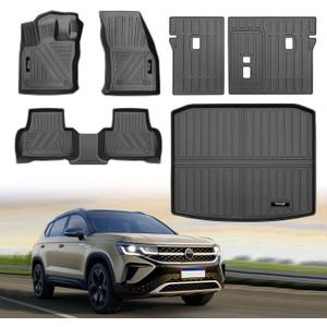 Custom for 2022-2025 2026 VW Taos Floor Mats Trunk Cargo Liner and Rear Seat Backrest Mat All Weather TPE Protection Mat for Volkswagen TAOS Accessories (for 2022-2026 VW Taos)
